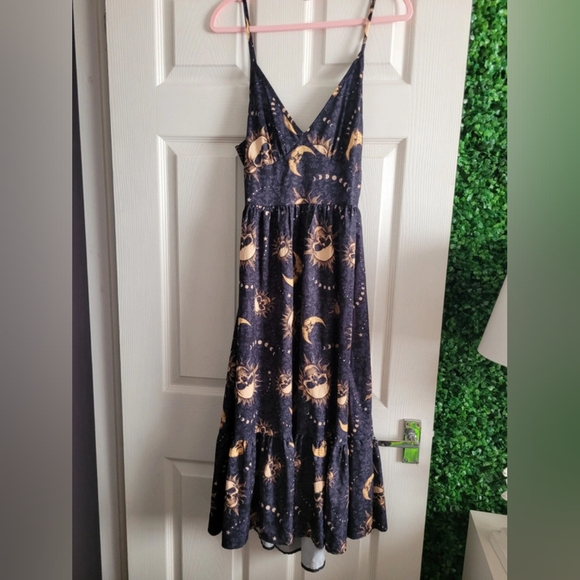 Black and Gold Floral Maxi Dress - Picture 1 of 5